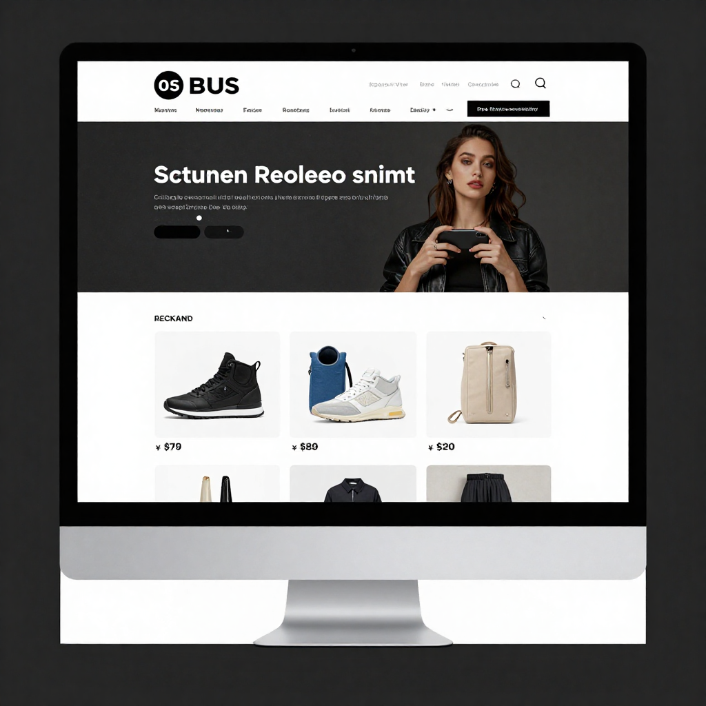 E-commerce website design with product displays and shopping features
